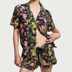 VS Small Modal Heavenly Short PJ Set Black Floral
